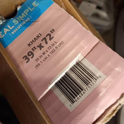 5 LIGHT CEILING FIXTURE AND A NEW KHAKI ROMAN CELLULAR SHADE