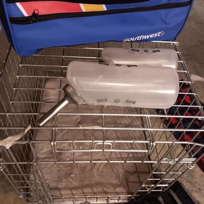 MEDIUM SIZE KENNEL, SW AIRLINE SOFT SIDED KENNEL, OUTWARD HOUND SMALL ANIMAL BACKPACK AND XL DOG COAT