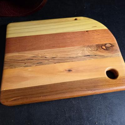 Cheese & Wine - Mesquite Wooden wine holder - with end grain cutting board and more