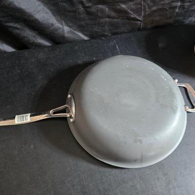 Cambridge covered casserole dish in the "Bittersweet" pattern - Orgreenic frying pan - silicone hot pads - kitchen towels and more