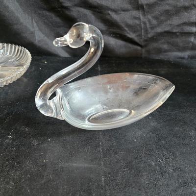 Vintage glassware - Virginia glass 1004 bell - Nambe Slovenia glass - nesting Hazel-Atlas Daisy pattern trinket dishes - and more