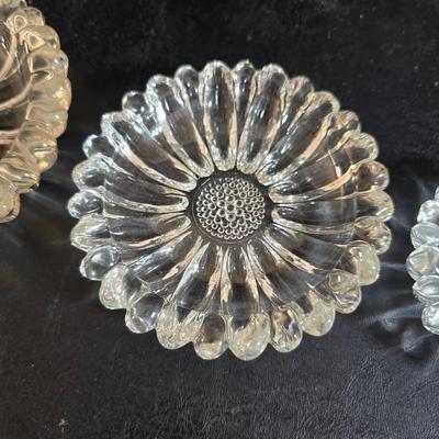 Vintage glassware - Virginia glass 1004 bell - Nambe Slovenia glass - nesting Hazel-Atlas Daisy pattern trinket dishes - and more