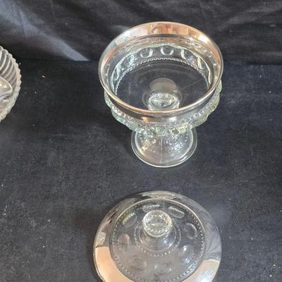 Vintage glassware - Virginia glass 1004 bell - Nambe Slovenia glass - nesting Hazel-Atlas Daisy pattern trinket dishes - and more