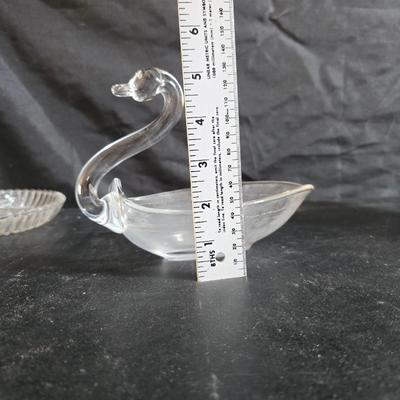 Vintage glassware - Virginia glass 1004 bell - Nambe Slovenia glass - nesting Hazel-Atlas Daisy pattern trinket dishes - and more