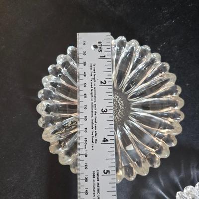 Vintage glassware - Virginia glass 1004 bell - Nambe Slovenia glass - nesting Hazel-Atlas Daisy pattern trinket dishes - and more