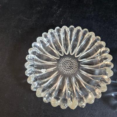 Vintage glassware - Virginia glass 1004 bell - Nambe Slovenia glass - nesting Hazel-Atlas Daisy pattern trinket dishes - and more