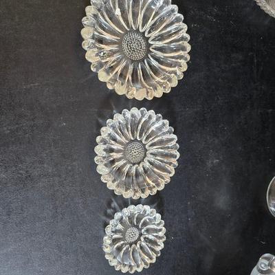 Vintage glassware - Virginia glass 1004 bell - Nambe Slovenia glass - nesting Hazel-Atlas Daisy pattern trinket dishes - and more