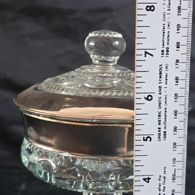 Vintage glassware - Virginia glass 1004 bell - Nambe Slovenia glass - nesting Hazel-Atlas Daisy pattern trinket dishes - and more