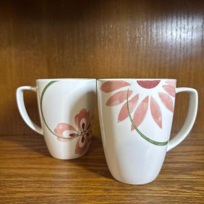Sale Photo Thumbnail #68: Corelle Coordinates Porcelain Dinnerware of 2 coffee mugs measuring 4 1/4"