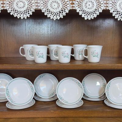 Sale Photo Thumbnail #69: Includes 6 coffee cups, 12 bread plates measuring 6 3/4"