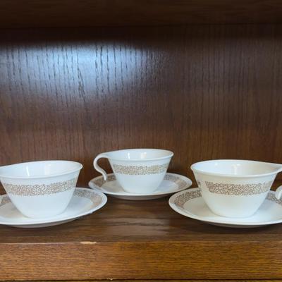 Sale Photo Thumbnail #88: Includes 3 dinner plates measuring 10 1/4", 1 bowl, 3 hook cups and saucers