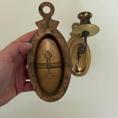 Collection of Brass Candle Holders, Letter holder, & More (LC-SF)