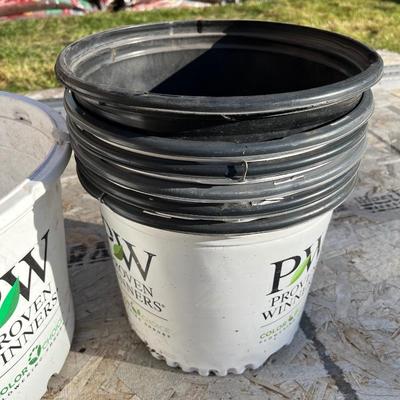 Plastic garden flower pots