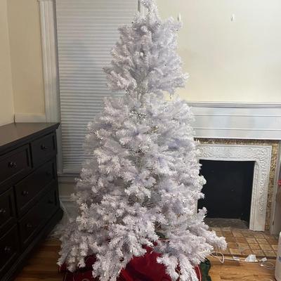Fake white Christmas tree