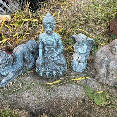 Lot of garden statues