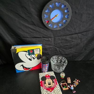 Everything Mickey Mouse - Clock - binder - Dish towel - glass bowl - figures and more