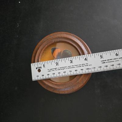 Home decor - large, corked jar - candle holders - and a framed specimen of an Asterope Sapphira butterfly