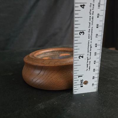 Home decor - large, corked jar - candle holders - and a framed specimen of an Asterope Sapphira butterfly