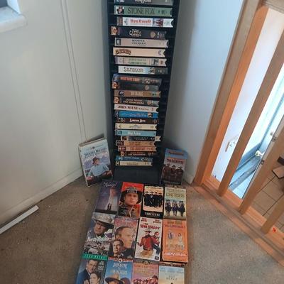 VHS Storage FULL of Western themed VHS tapes