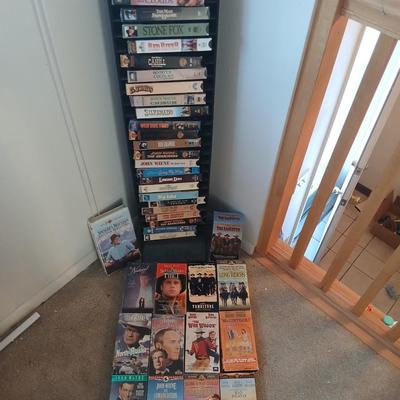 VHS Storage FULL of Western themed VHS tapes