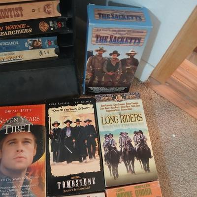 VHS Storage FULL of Western themed VHS tapes