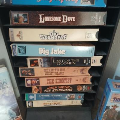 VHS Storage FULL of Western themed VHS tapes