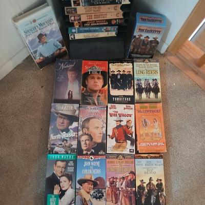 VHS Storage FULL of Western themed VHS tapes