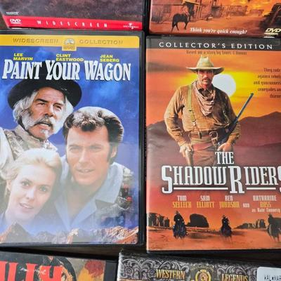 Movies on DVD some still sealed - mostly all westerns