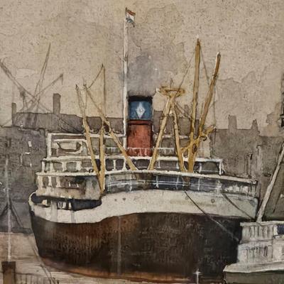 Original Watercolor ' Rotterdam' by Jack Skinner-Signed by Artist (LR-JS)