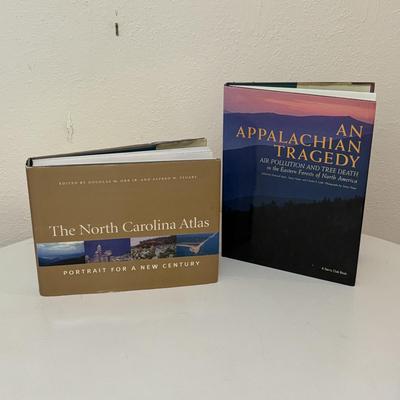 Framed North Carolina Cross-Stitch Map, North Carolina Books, Including Signed & First Edition (LC-SF)