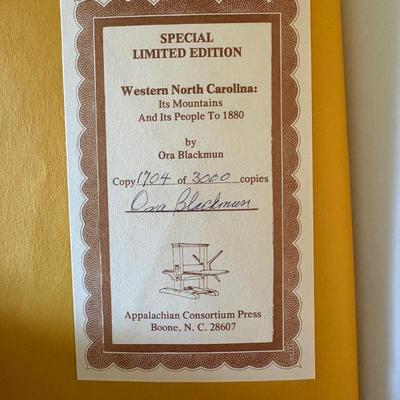 Framed North Carolina Cross-Stitch Map, North Carolina Books, Including Signed & First Edition (LC-SF)