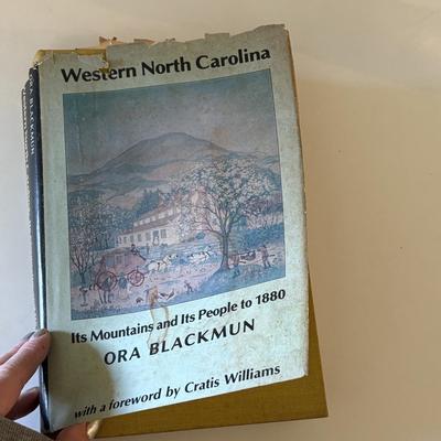 Framed North Carolina Cross-Stitch Map, North Carolina Books, Including Signed & First Edition (LC-SF)