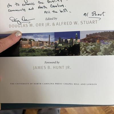 Framed North Carolina Cross-Stitch Map, North Carolina Books, Including Signed & First Edition (LC-SF)