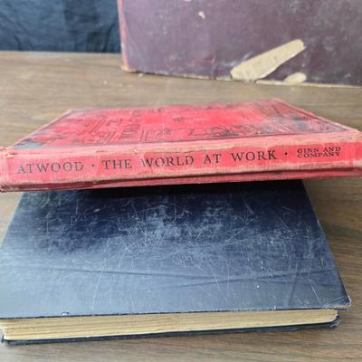 1930's Geographical publishing company commercial atlas of the world with other vintage workd / America books