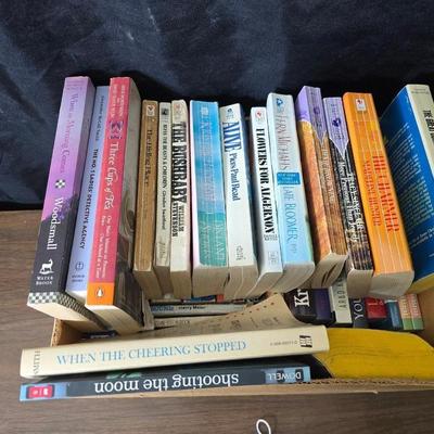 Assortment of paperback books - box full