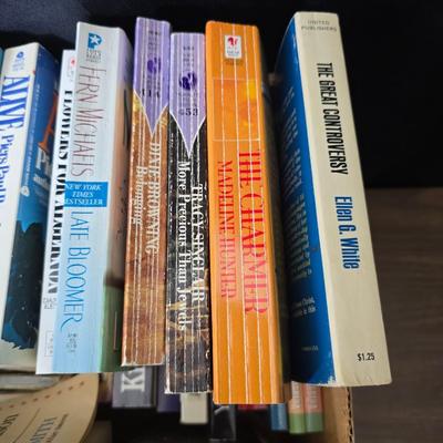 Assortment of paperback books - box full