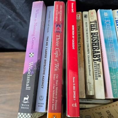 Assortment of paperback books - box full