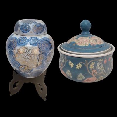 Fujita Kutani Ginger Jar with Jena Hall for Toyo Lidded Dish & More (LR-JS)