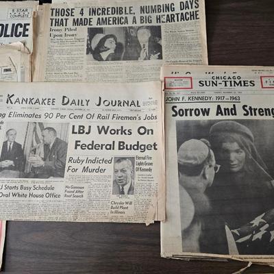 Newspapers - booklets - and magazines all related to the death of John F. Kennedy JFK
