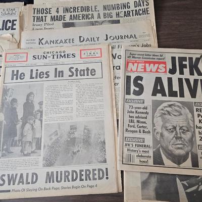 Newspapers - booklets - and magazines all related to the death of John F. Kennedy JFK