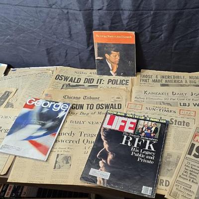 Newspapers - booklets - and magazines all related to the death of John F. Kennedy JFK