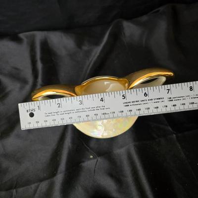 Blackberry Wreath carnival glass bowl and vintage Pearl China Co. creamer& sugar bowl iridescent lusterware set hand decorated with...