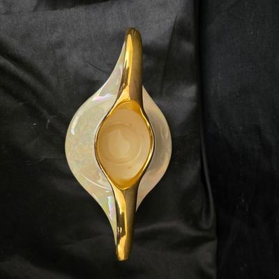 Blackberry Wreath carnival glass bowl and vintage Pearl China Co. creamer& sugar bowl iridescent lusterware set hand decorated with...