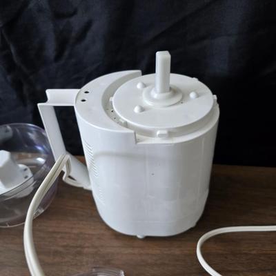 West bend food processor with multiple attachments - and a handful of Kitchen utensils