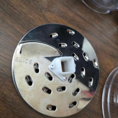 West bend food processor with multiple attachments - and a handful of Kitchen utensils