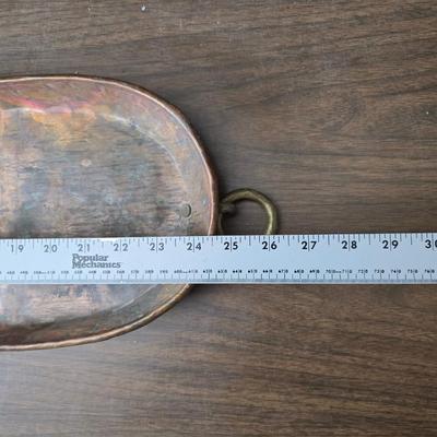 Vintage solid copper ODI Portugal kettle with a vintage copper tray