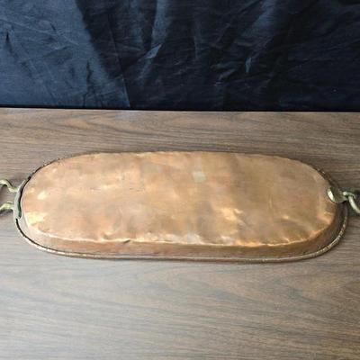 Vintage solid copper ODI Portugal kettle with a vintage copper tray