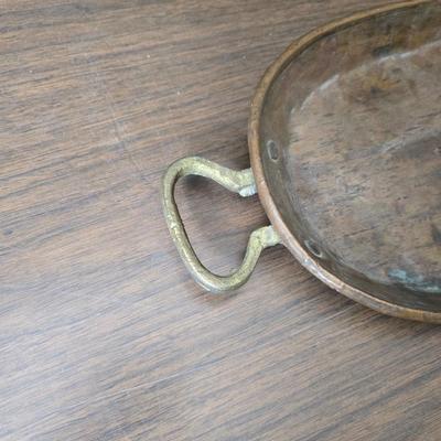 Vintage solid copper ODI Portugal kettle with a vintage copper tray