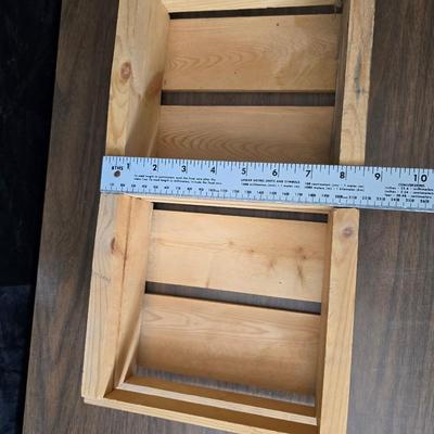 Decorative wooden shelf with cactus and two small wooden boxes also wood burned to match