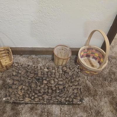 Collection of wicker baskets